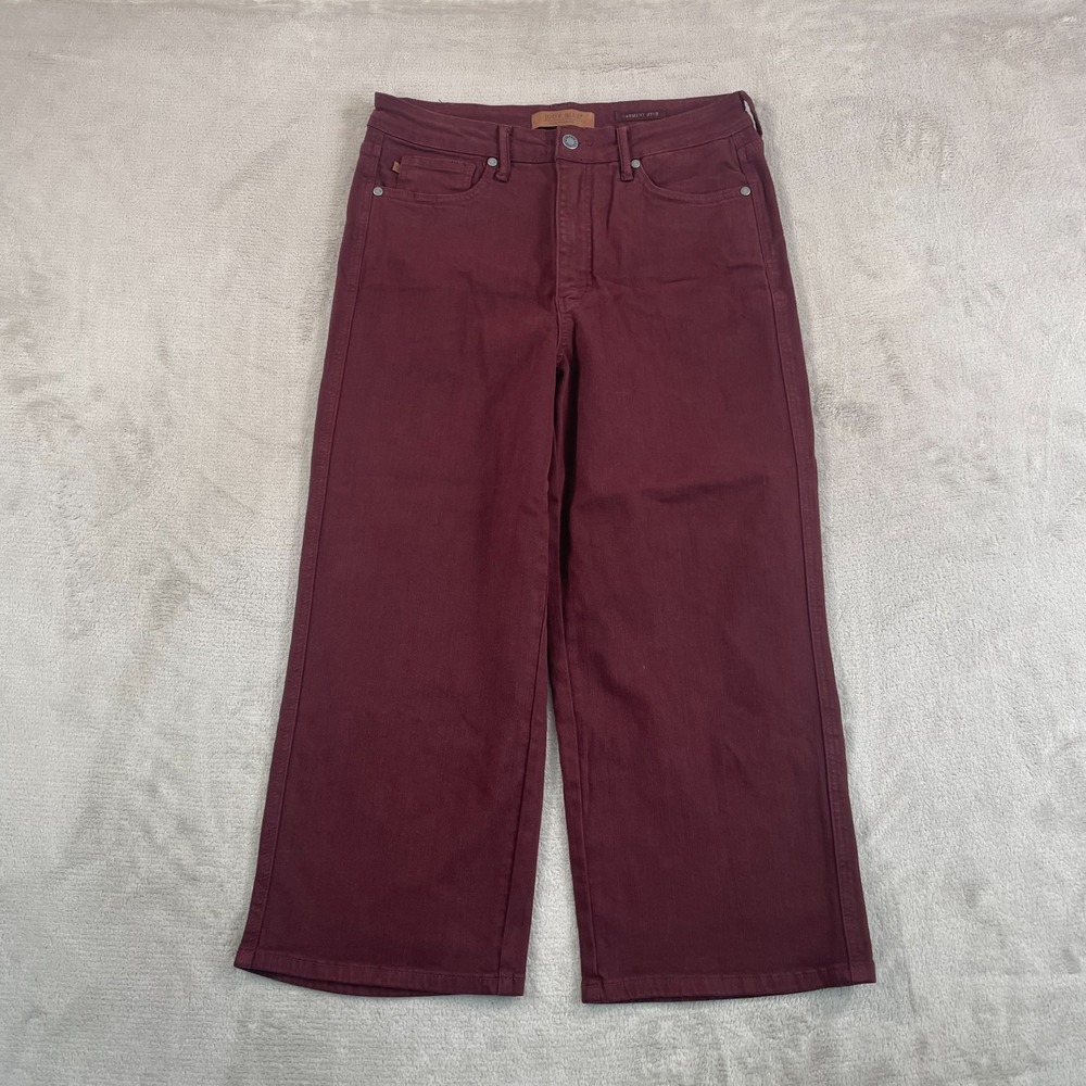 Judy Blue High Waist Tummy Control Jeans 11/30 Garment Dyed Wide‎ Leg Crop NWOT